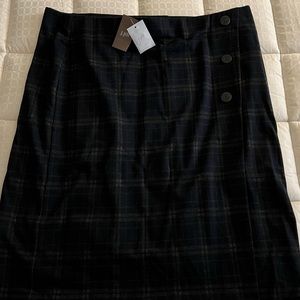 NWT J Jill Blue Plaid XL Skirt